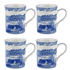 Blue Italian Mugs, Set of 4