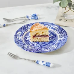 Blue Italian Pastry Forks, Set of 6