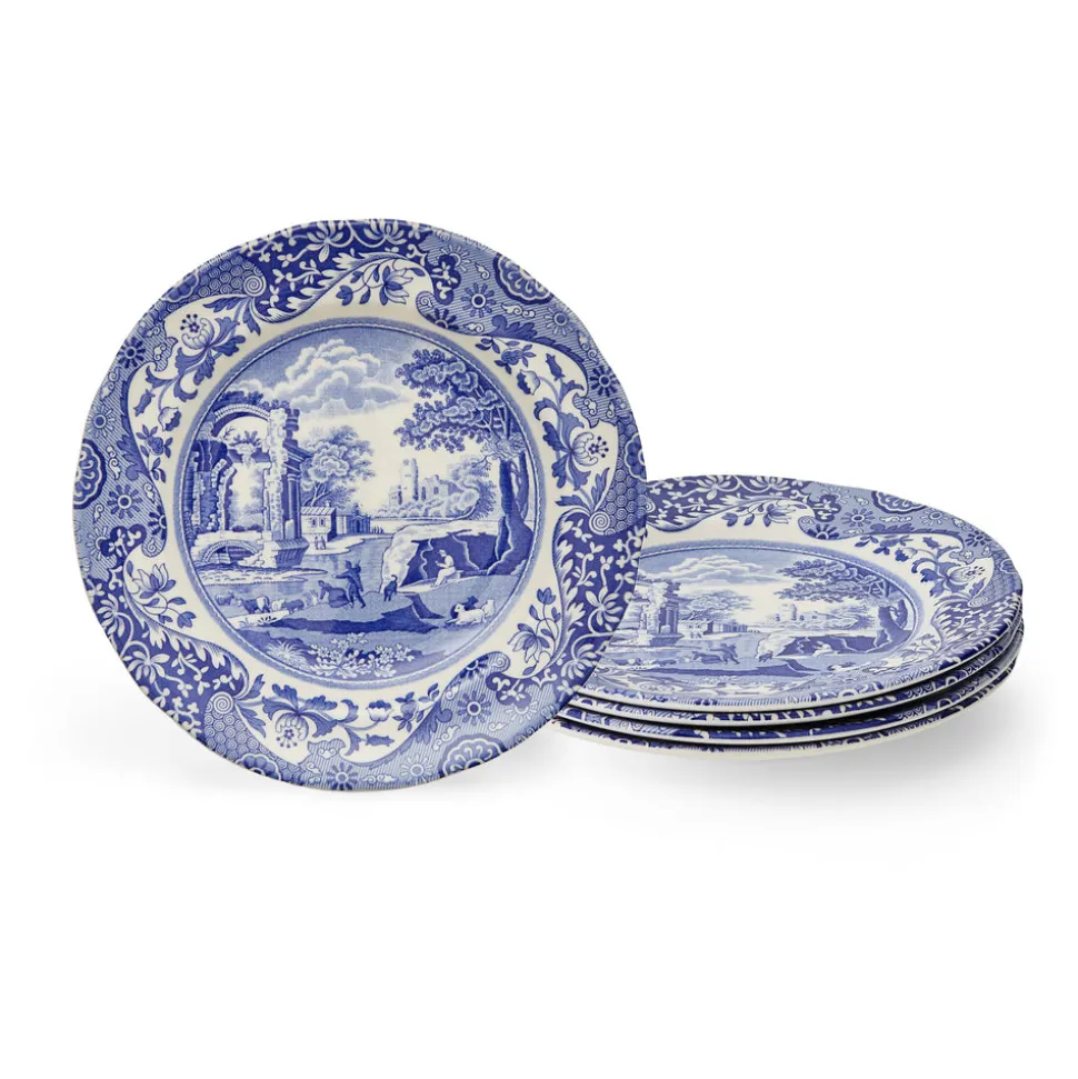 Blue Italian Salad Plates, Set of 4