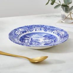 Blue Italian Soup Plates, Set of 4