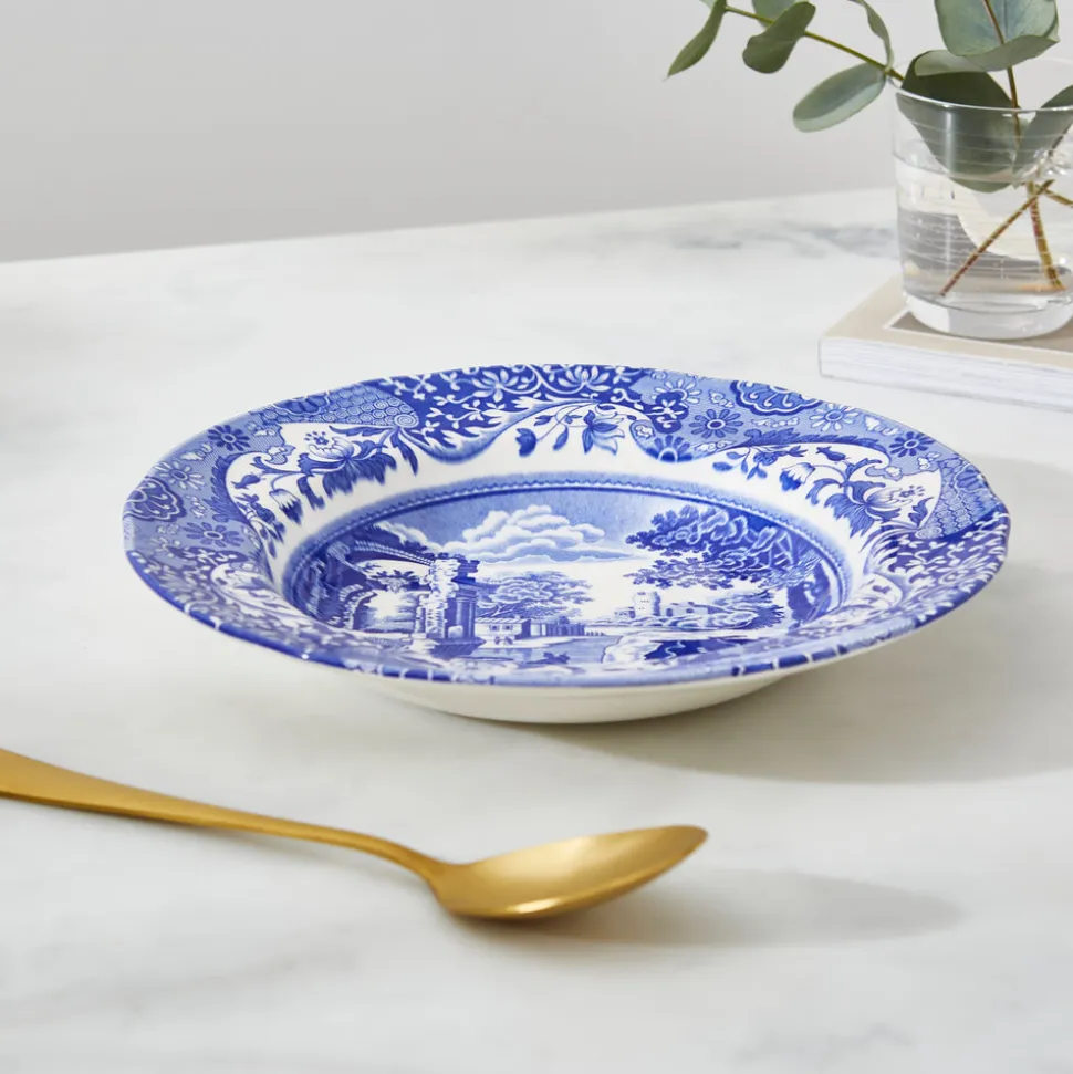 Blue Italian Soup Plates, Set of 4