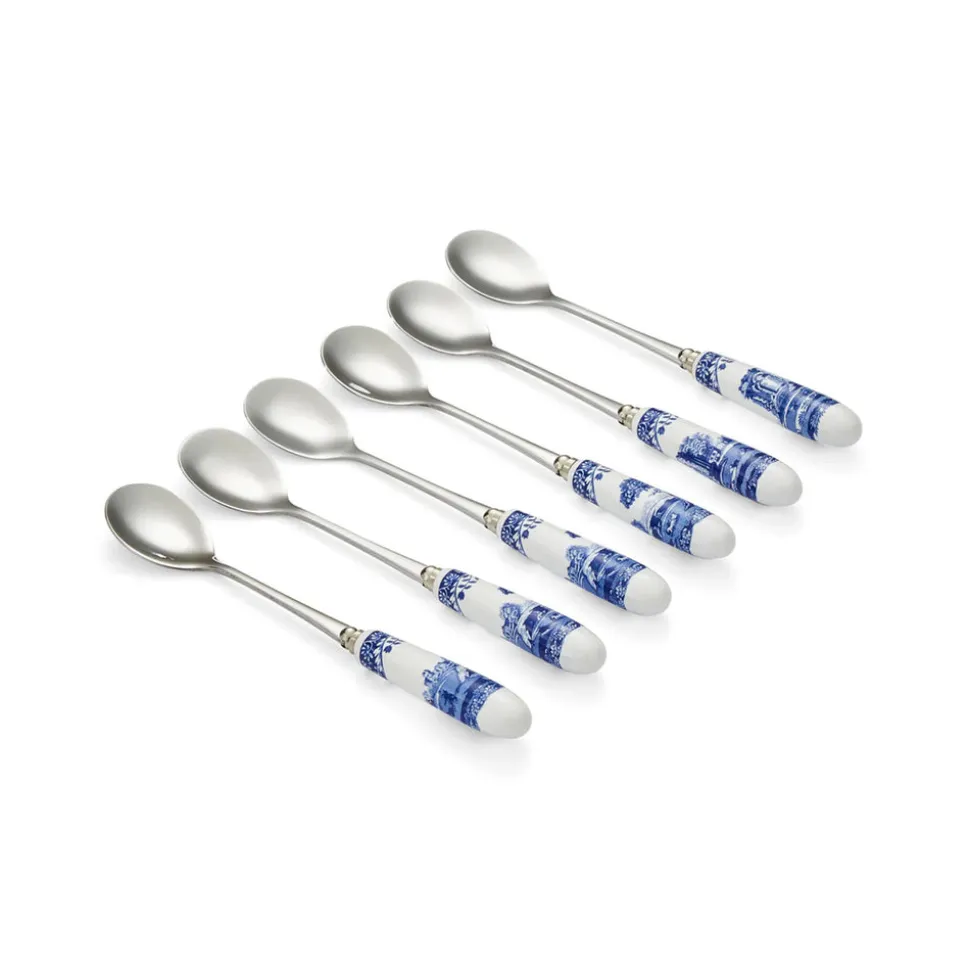 Blue Italian Teaspoons, Set of 6