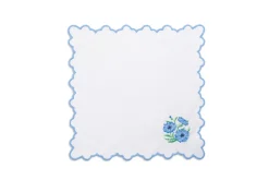 Blue Lotus Placemat and Napkin Set in White