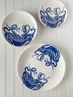 Blue Lucy Canape Plates Boxed, Set of 4
