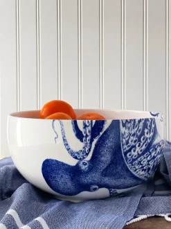 Blue Lucy Large Round Serving Bowl