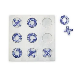 Blue Marble Hand-Crafted Tic-Tac-Toe