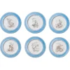 Blue Monkey Dessert Plates, Set of 6