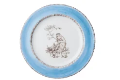 Blue Monkey Dessert Plates, Set of 6