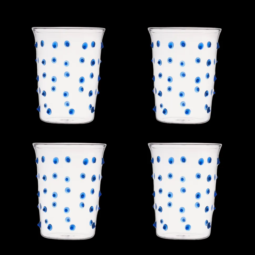 Blue Pom Tumbler, Set of 4