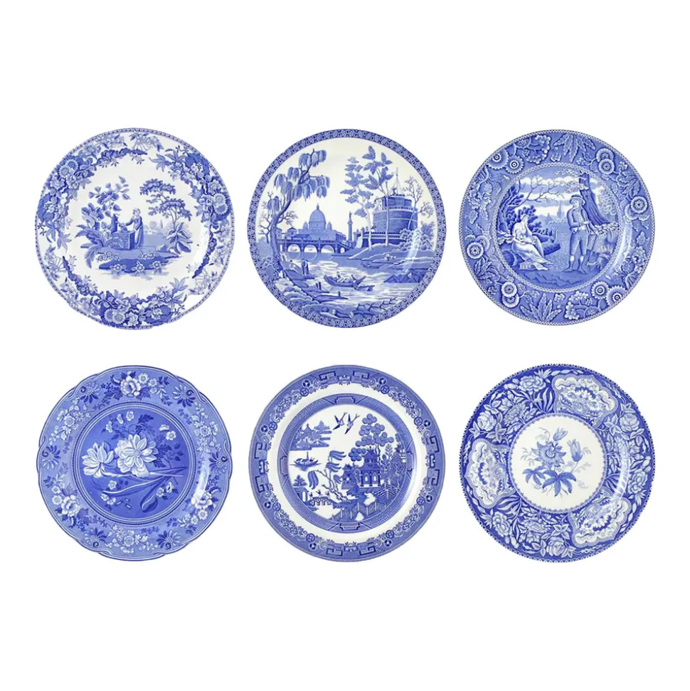 Blue Room Assorted Georgian Plates, Set of 6