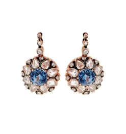 Blue Sapphire And Diamond Earrings