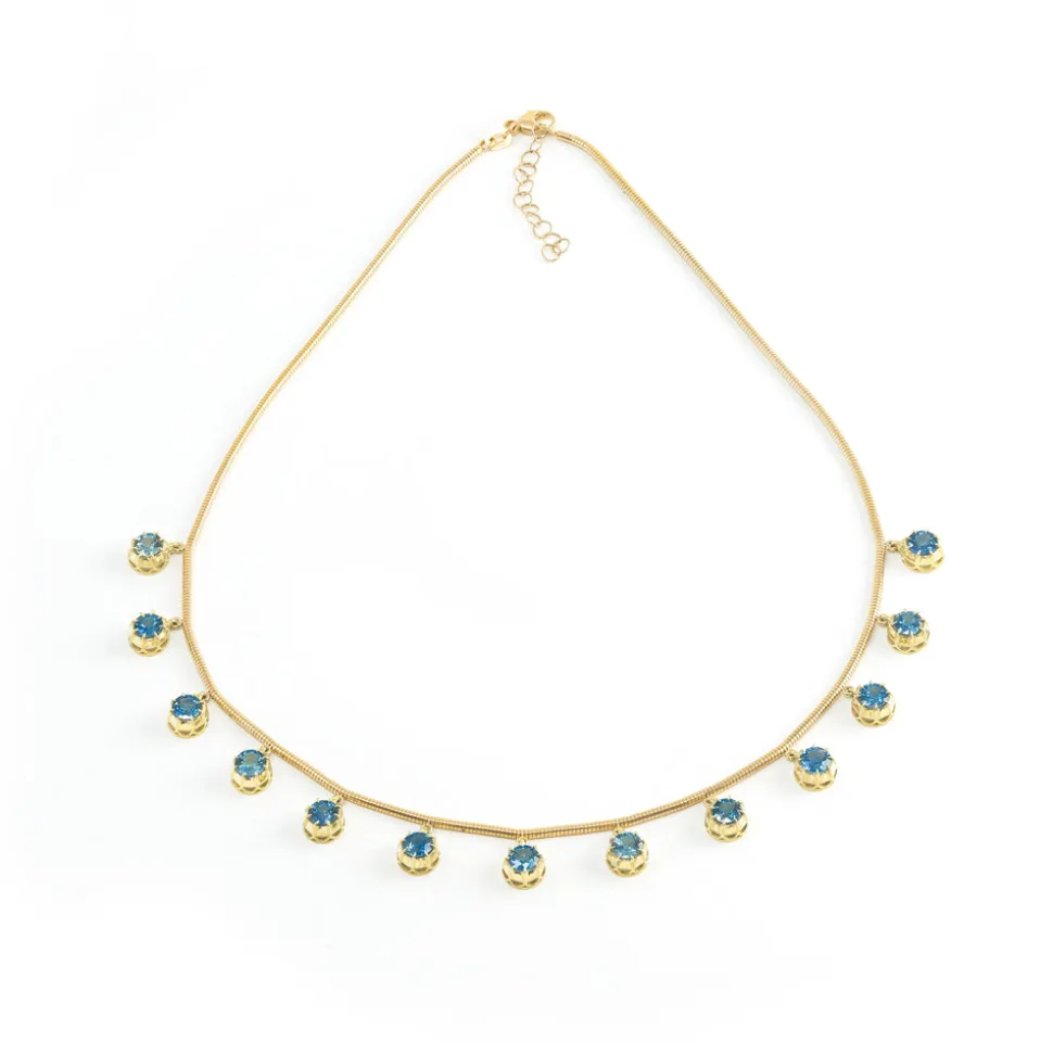 Blue Sapphire Fringe Necklace