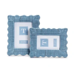 Blue Wicker Weave Photo Frame, Set of 2