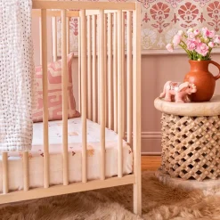 Blush Cactus Silk Fitted Crib Sheet Bedding