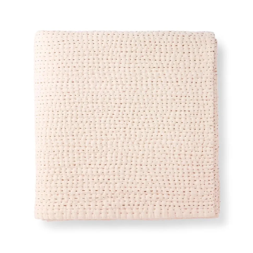 Blush Linen Kantha Baby Quilt