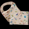 Blush Peach Madame Butterfly Bib and Burp Set