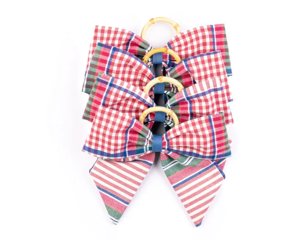 Blush Provence Plaid Napkin Rings in Pink, Set of 4