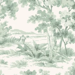 Boråstapeter Countryside Morning Wallpaper in Green