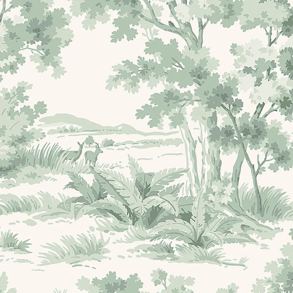 Boråstapeter Countryside Morning Wallpaper in Green
