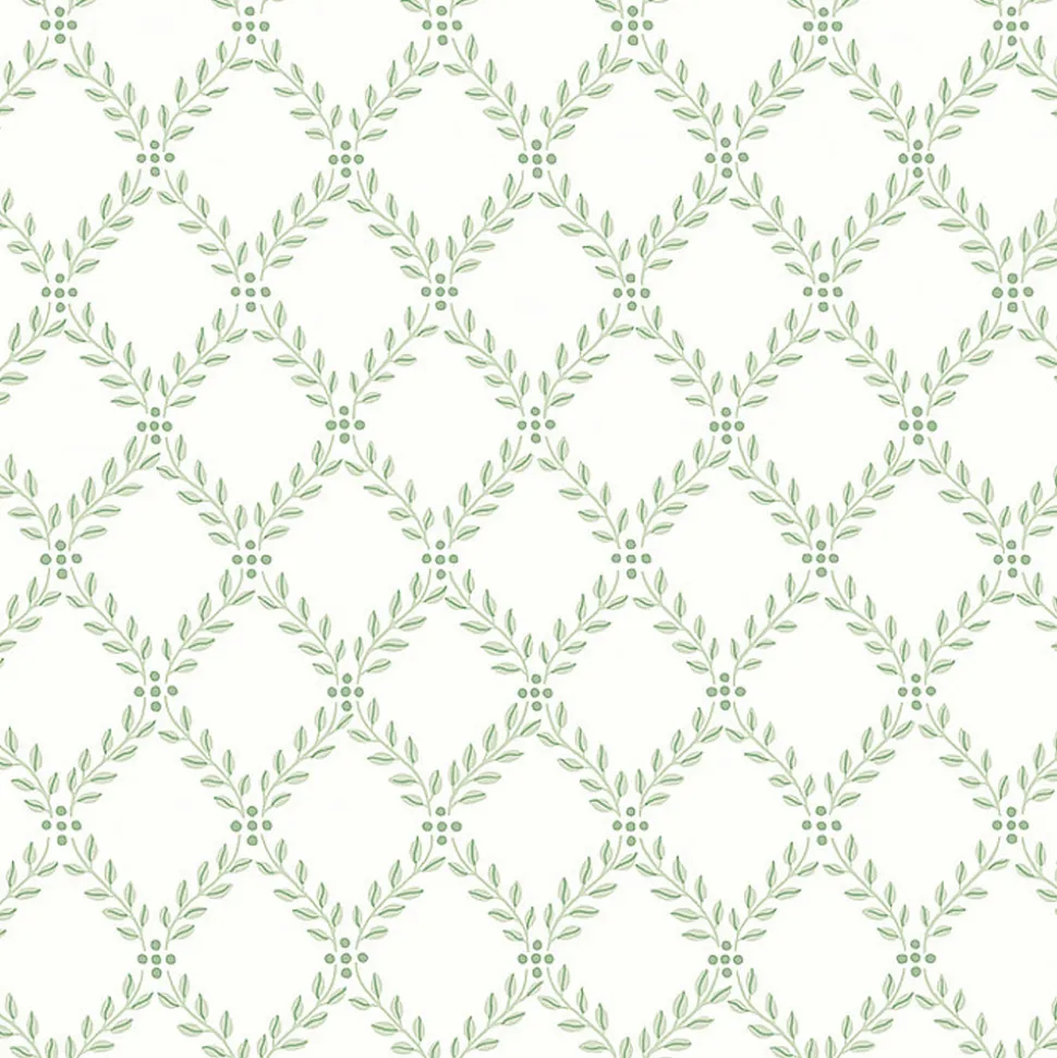 Boråstapeter Trellis Leaves Wallpaper in Leaf