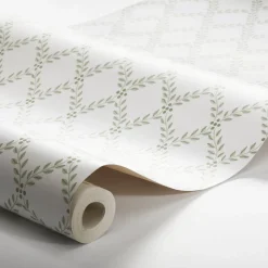 Boråstapeter Trellis Leaves Wallpaper in Leaf