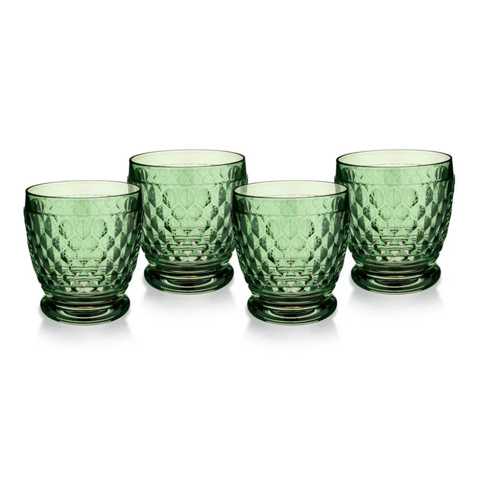 Boston Colored DOF / Tumbler in Green, Set of 4