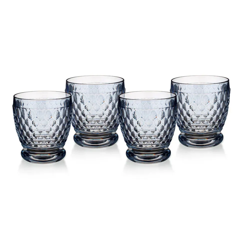 Boston Colored DOF / Tumbler in Blue, Set of 4
