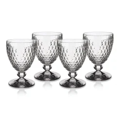 Boston Water Goblet in Clear, Set of 4