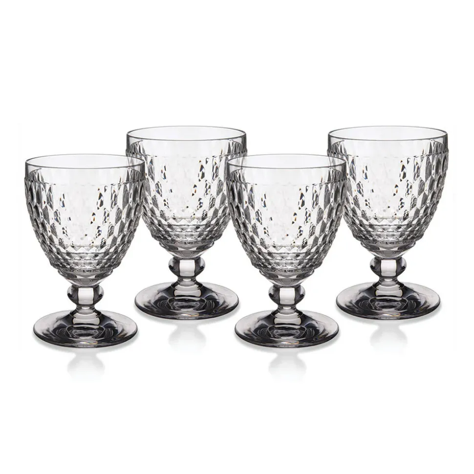 Boston Water Goblet in Clear, Set of 4