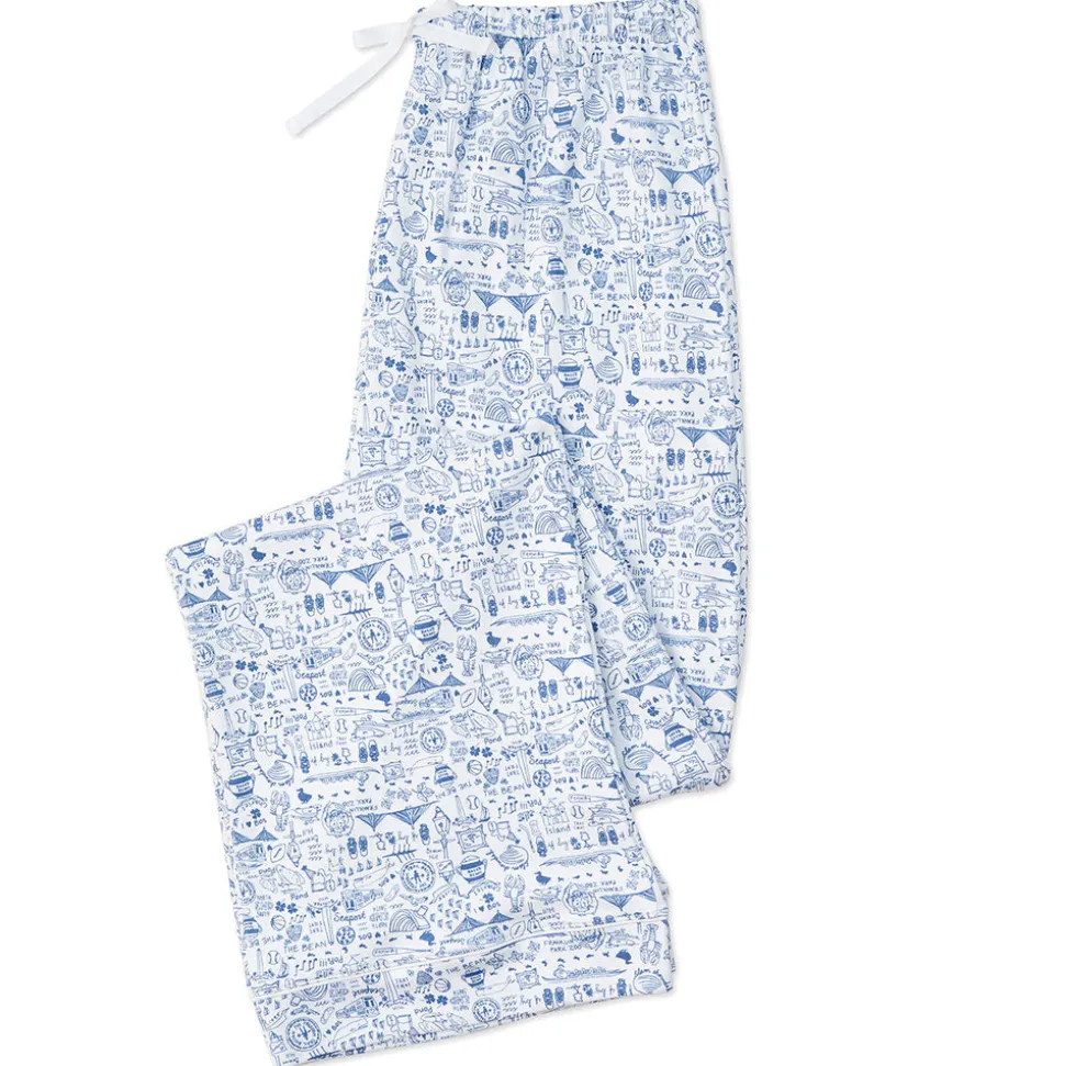 Boston Women's Button Front Long Pajama Set