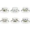 Botanic Garden Teacup & Saucers, Set of 6