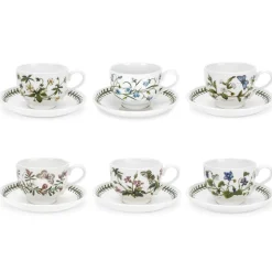 Botanic Garden Teacup & Saucers, Set of 6