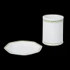 Bouclette Tumbler & Octagonal Petite Plate in Green, Set of Two