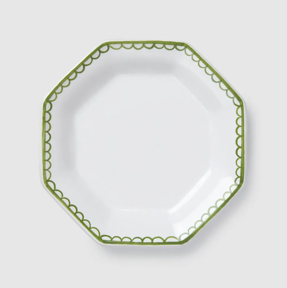 Bouclette Tumbler & Octagonal Petite Plate in Green, Set of Two