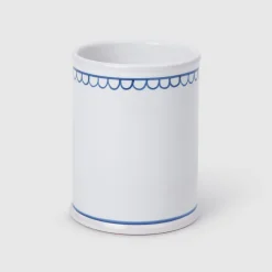 Bouclette Tumbler & Oval Perle Petite Plate in Blue, Set of 2
