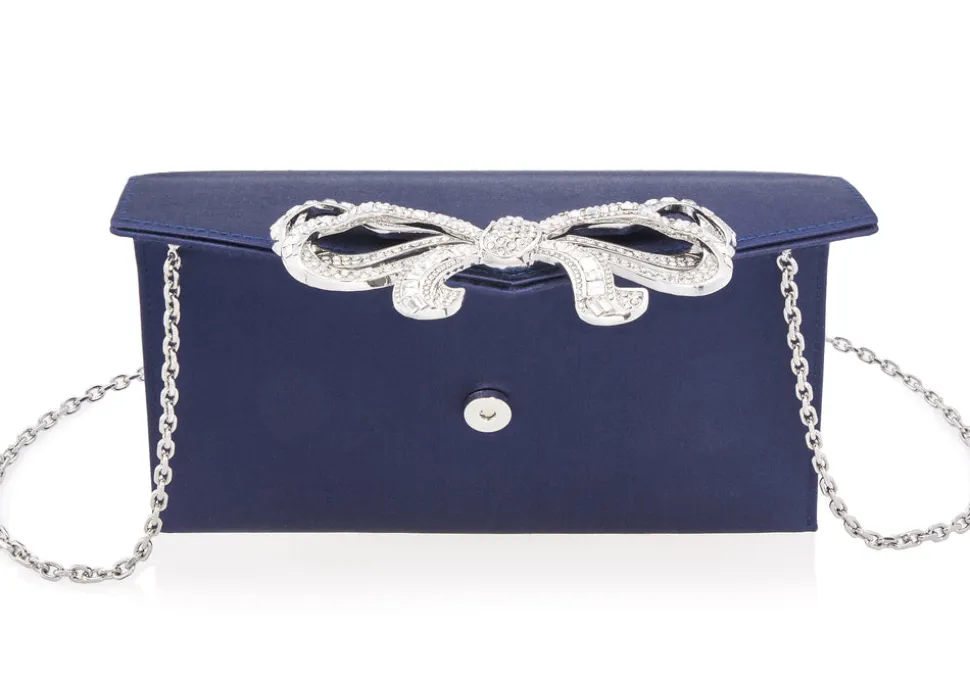 Bow Envelope Clutch in Satin