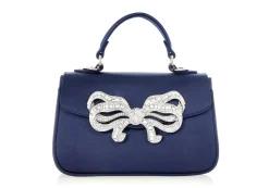 Bow Top Handle in Satin Navy