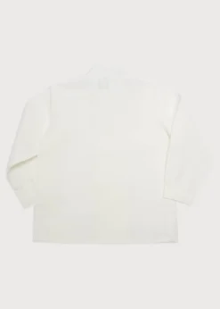 Boy's Double-Breasted Mandarin Collar Shirt in White