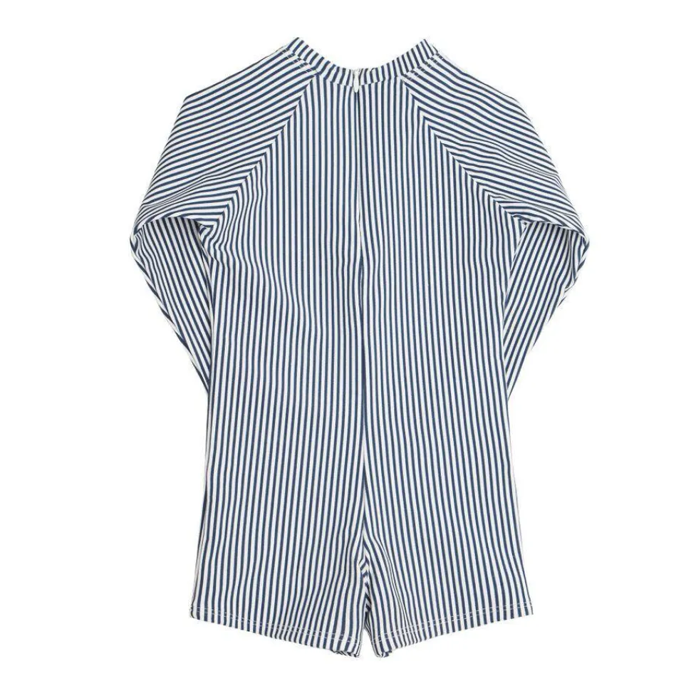 Boys Rashguard One-Piece in Navy Stripe
