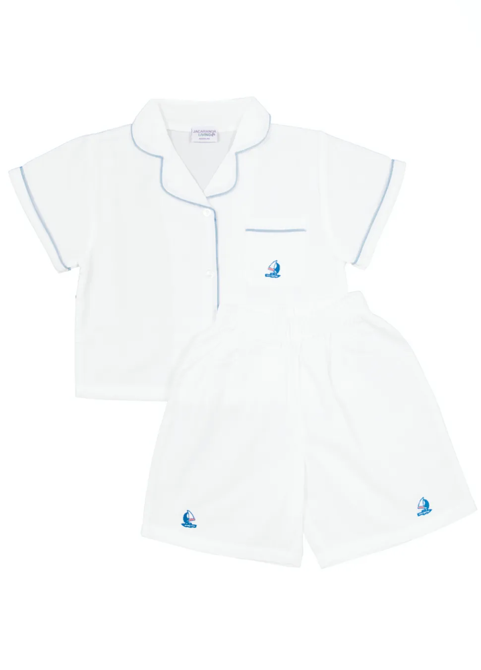 Boys Ship Shape Short Set with Sailboat