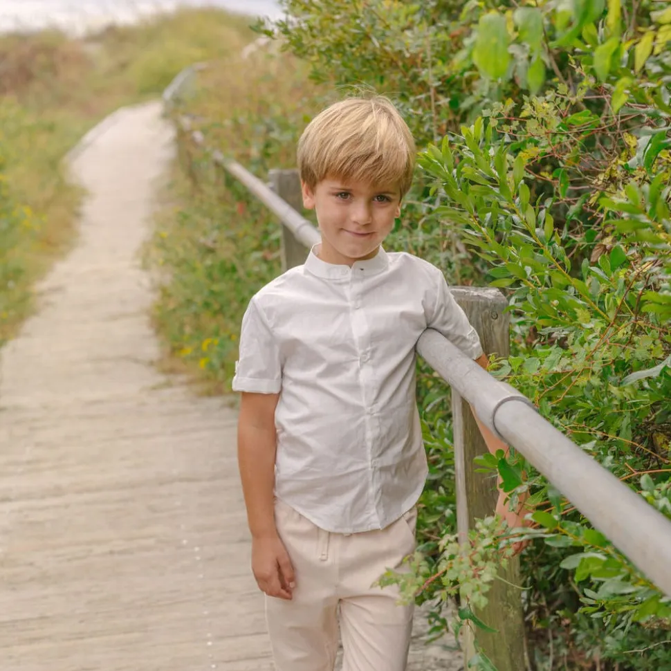 Boys White Button Down Shirt