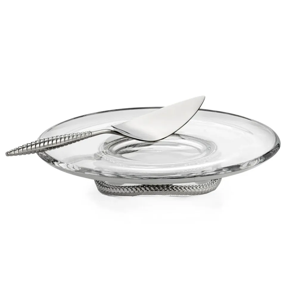 Braid Pedestal Cake Plate with Cake Server