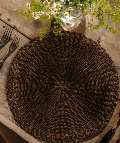 Braided Abaca Placemat in Chocolate