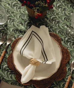 Braided Napkin Rings in Antique Gold, Set of 4