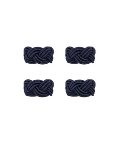 Braided Napkin Rings in Navy, Set of 4