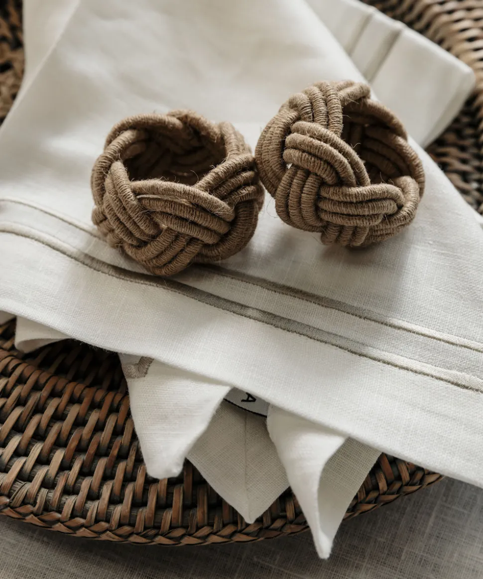 Braided Rope Napkin Rings, Set of 4