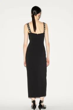 Brandy Dress Black Embellished Crepe