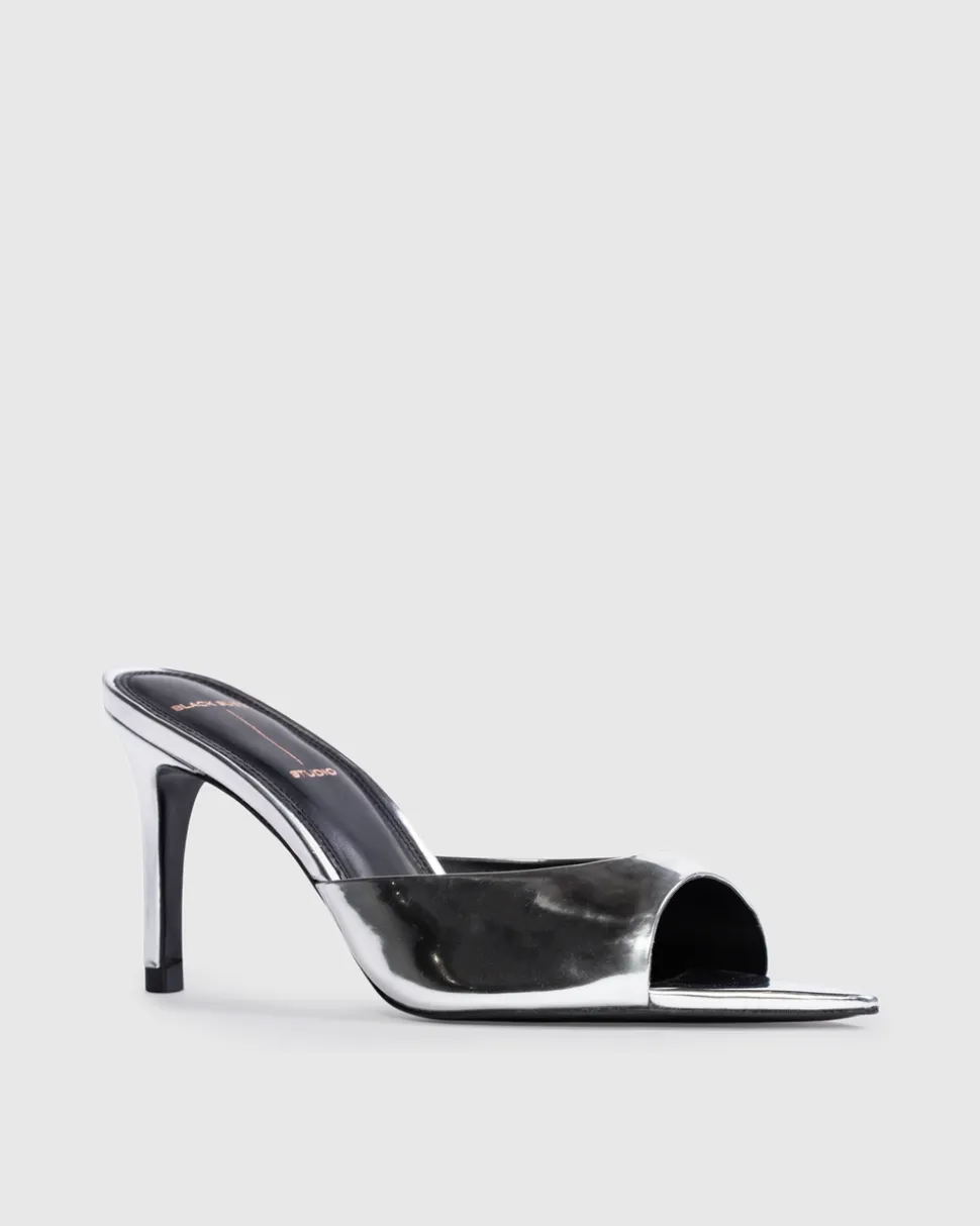 Brea 80 in Silver Mirror Metallic Leather