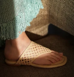 Brenda Flat Natural Raffia Sandal