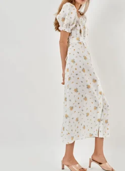 Brigitte Linen Maxi Dress in Mimosa